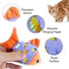 Andiker Cat Catnip Toys, 2pcs Small Cat Fish Toys with Crinkle Shine Ring Paper to Make Sound to Catch Your Cats Eyes and for Your Cats to Chew and