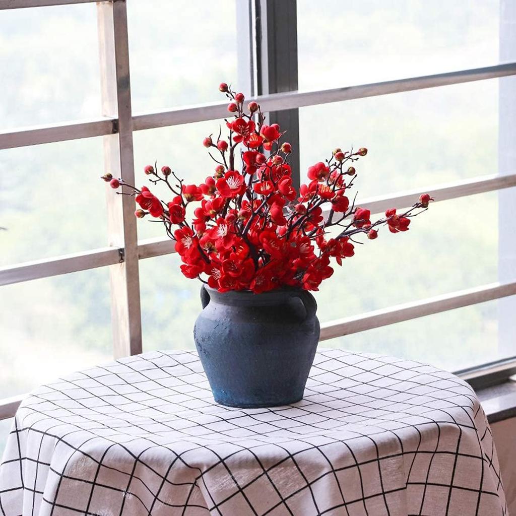 1/3pcs Silk Artificial Flower Plum Blossom Peach Branch New Year Home Room Vase Table Outdoor Garden Wedding Yard Decor DIY Gift