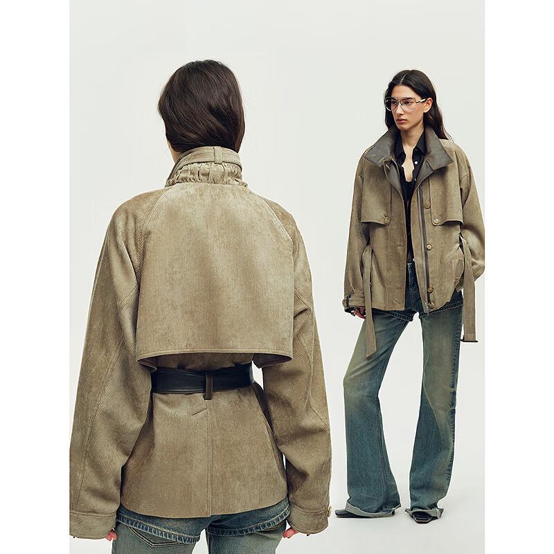 Fu Zhi'en Vintage Relaxed Workwear Short Trench Coat