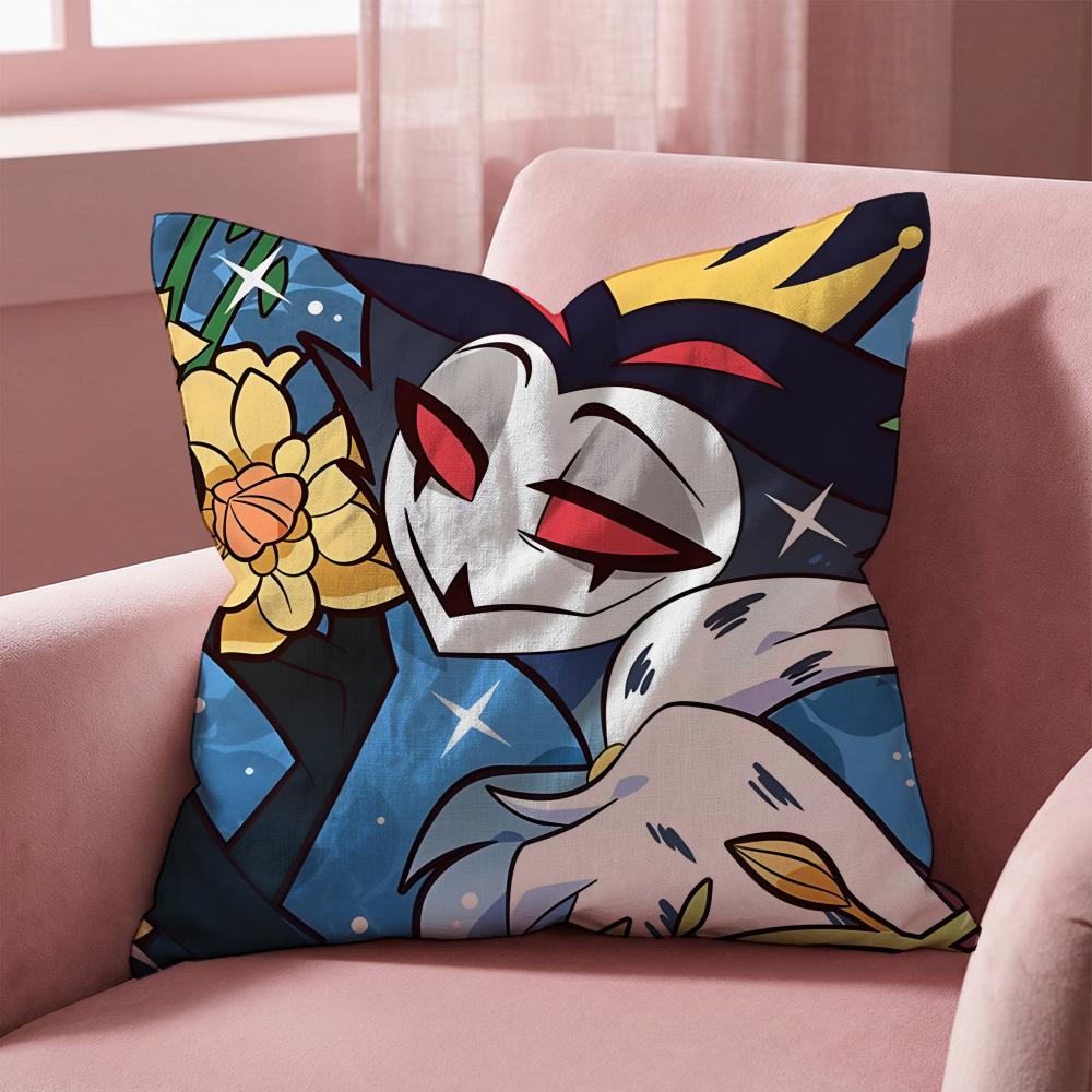 H-Helluva Boss CARTOON Cushion Cover Multi-Scene Pillow Cover for Home & Car - Reversible, Soft & Durable for Daily Use