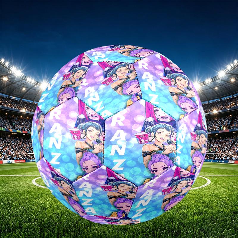 KPop Demon Hunters Print Size 5 Soccer Ball, PU Wear Resistant Football for Match Training and Daily Practice, Birthday Gift for Soccer Fans