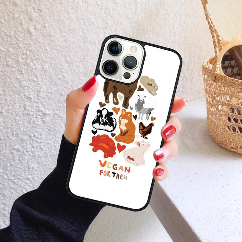

Vegan Vegetarians Animal Love Quotes Phone Case for iPhone 17 Air 16 Coque 15 14 12 13 PLUS 11 PRO MAX Back Fundas iPhone 11pro max