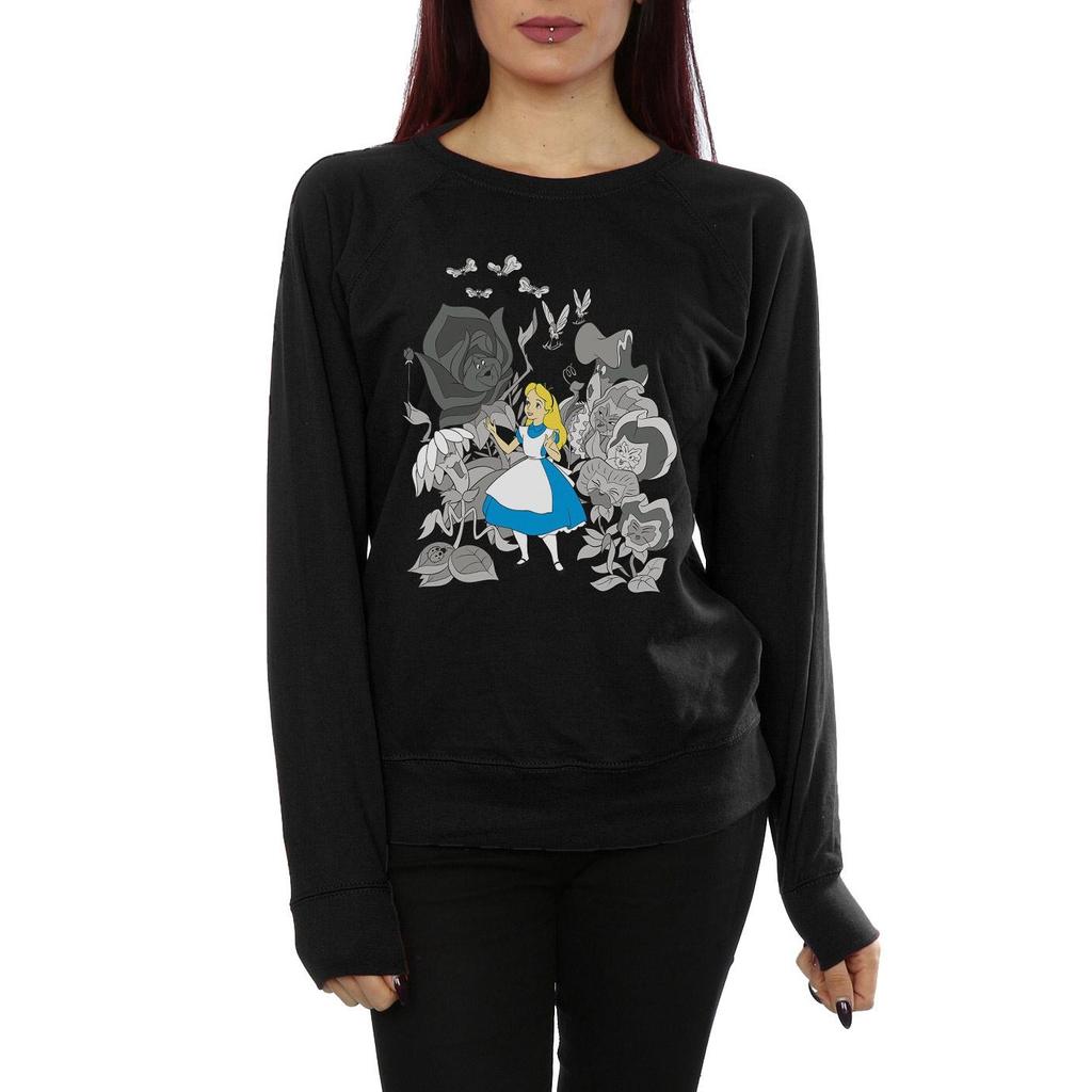 Alice In Wonderland Womens/Ladies Flowers Cotton Sweatshirt