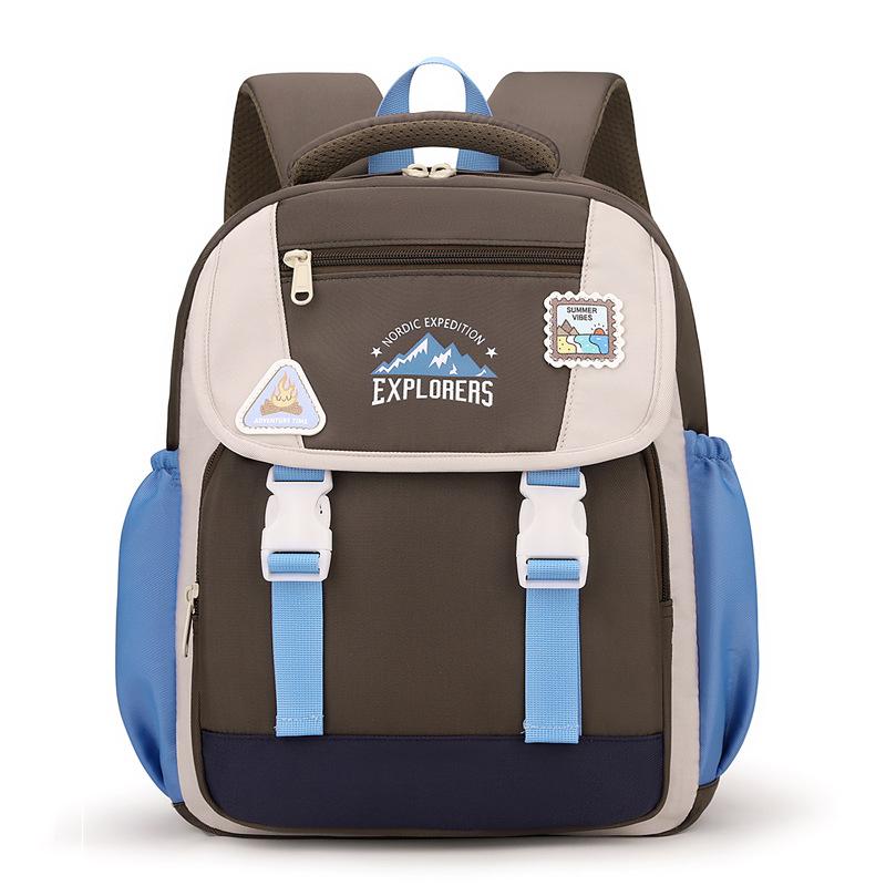 

School bag Girls dopamine ins backpack Large capacity spine protection Lightweight burden reduction First grade primary school students school bag темно-коричневого кольору