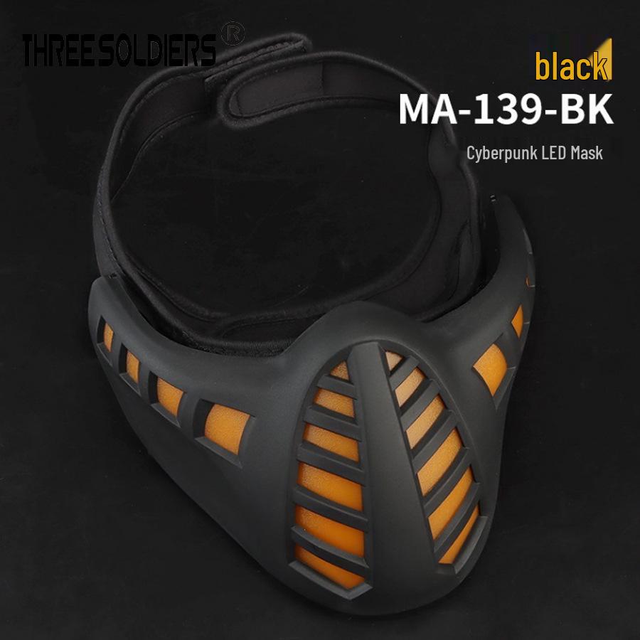 Cyberpunk LED Half Face Mask - Halloween Party Costume Accessory