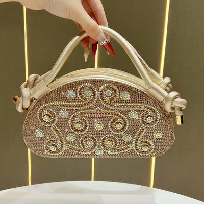 Dinner Bag, Ladies' Handbag, Diamond-encrusted Banquet Clutch, Evening Dress Bag, Water Diamond Women's Bag