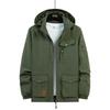 Mens Spring Autumn Outdoor Casual Windproof Baggy Jacket Men Waterproof Detachable Hat Multiple Pockets Trench Coats