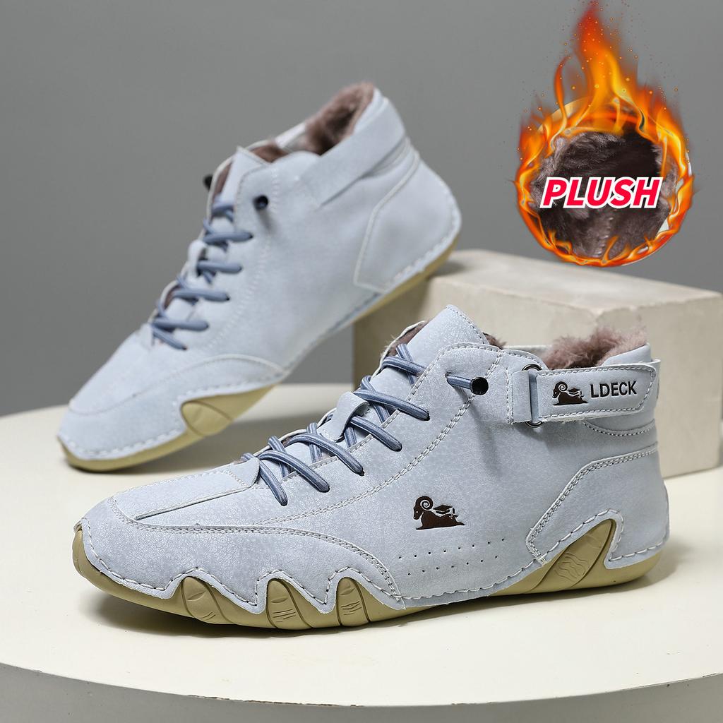 Popularne zimowe aksamitne buty Martin duże rozmiary męskie ocieplane bawełniane buty wysokie męskie buty sportowe i rekreacyjne