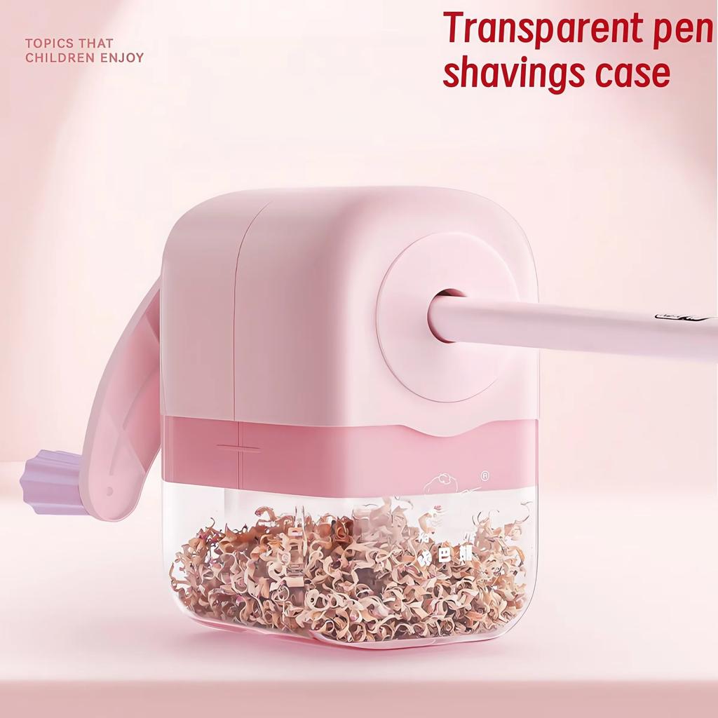 Macaron Colored Pencil Sharpener Student Hand-Crank Pencil Sharpener Large Diameter Drawing Stationery Cute School Supplies