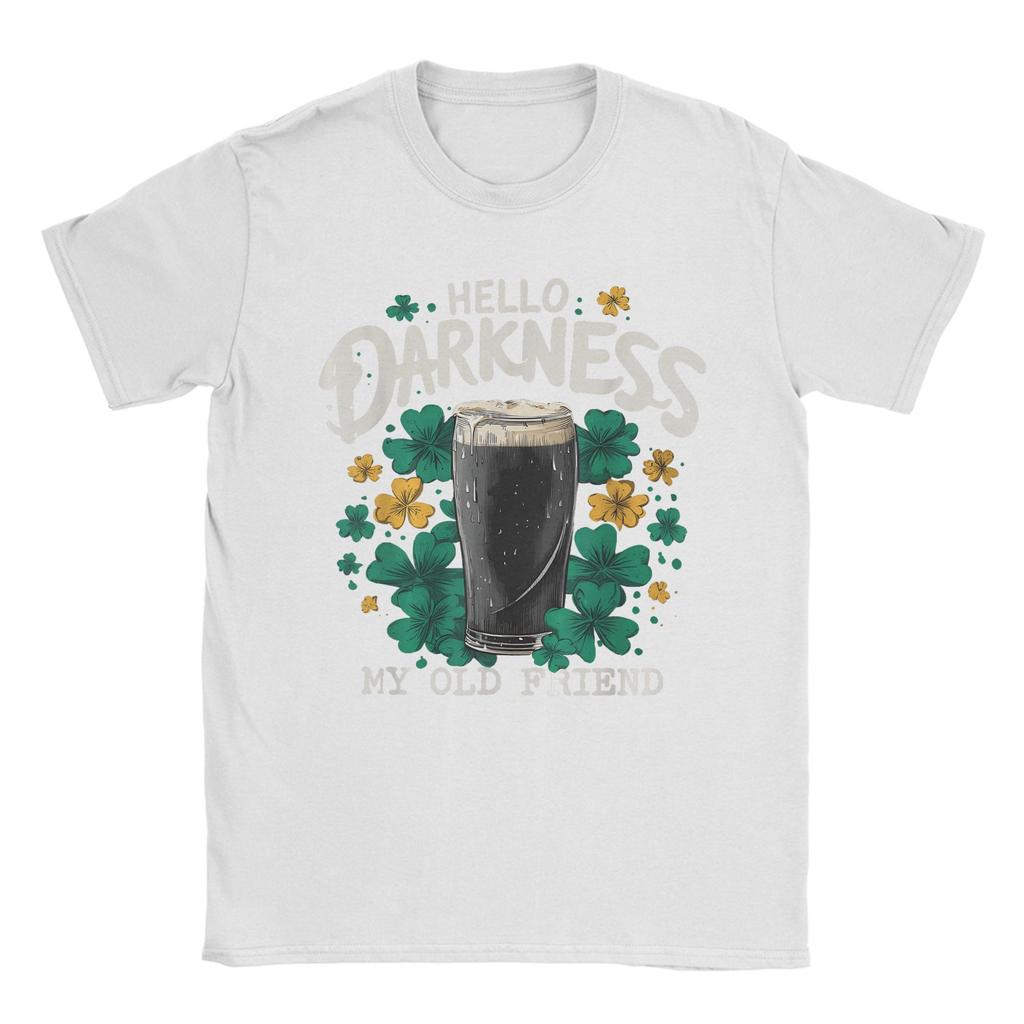 Streetwear TShirt Summer Hello Darkness My Old Friend Irish Beer St Hipster T Shirts Cotton Tshirt Short Sleeve Top Tees