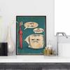 Odio il mio lavoro, stampa poster divertente con spazzolino da denti e carta igienica, dipinto su tela umoristico unico, decorazione da parete per il bagno