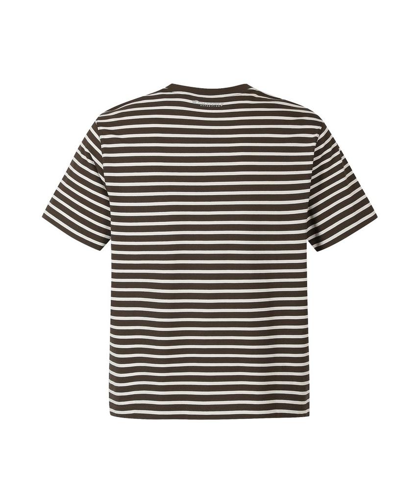 DISCOVERY EXPEDITION Men'S Striped Short Sleeve T-Shirt (Brown)