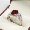 Garnet Oval Cut Gemstone With 925 Sterling Silver Ring For Men's #B110 JL375671450995