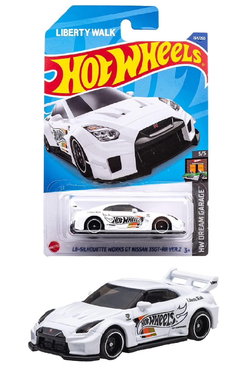 

Hot Wheels Базовая машинка Works GT Nissan 3 и HHF64 Белый LB-Silhouette 35GT-RR Ver.2 [Возраст и старше] 1/64