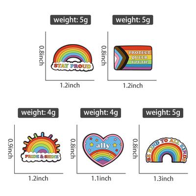 Alfinetes da Bandeira do Orgulho Arco-Íris LGBT Impressão UV Personalizados SEJA GENTIL COM TODOS OS TIPOS Broches Lapela Insígnias Roupas Joias Engraçadas Presente para Amigos