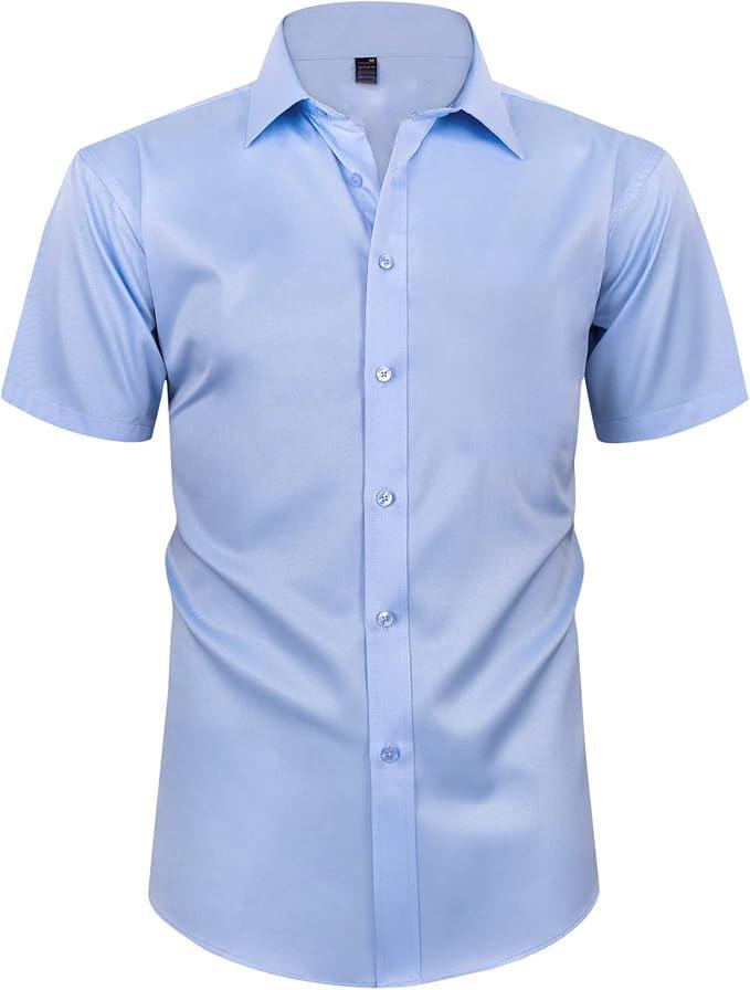 Four-sided Stretch Dress Shirt Men's Slim-fitting Long-sleeved Solid Color Simple Men's Shirt Business Casual Men's Clothing