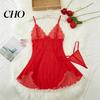 Accattivante Camicia da Notte Taglie Forti Sexy Babydoll per Donna, Scollo a V Pizzo Profondo Camicia da Notte Rete Trasparente Camicia da Notte, Spalline Sottili Chemise Slip Dress