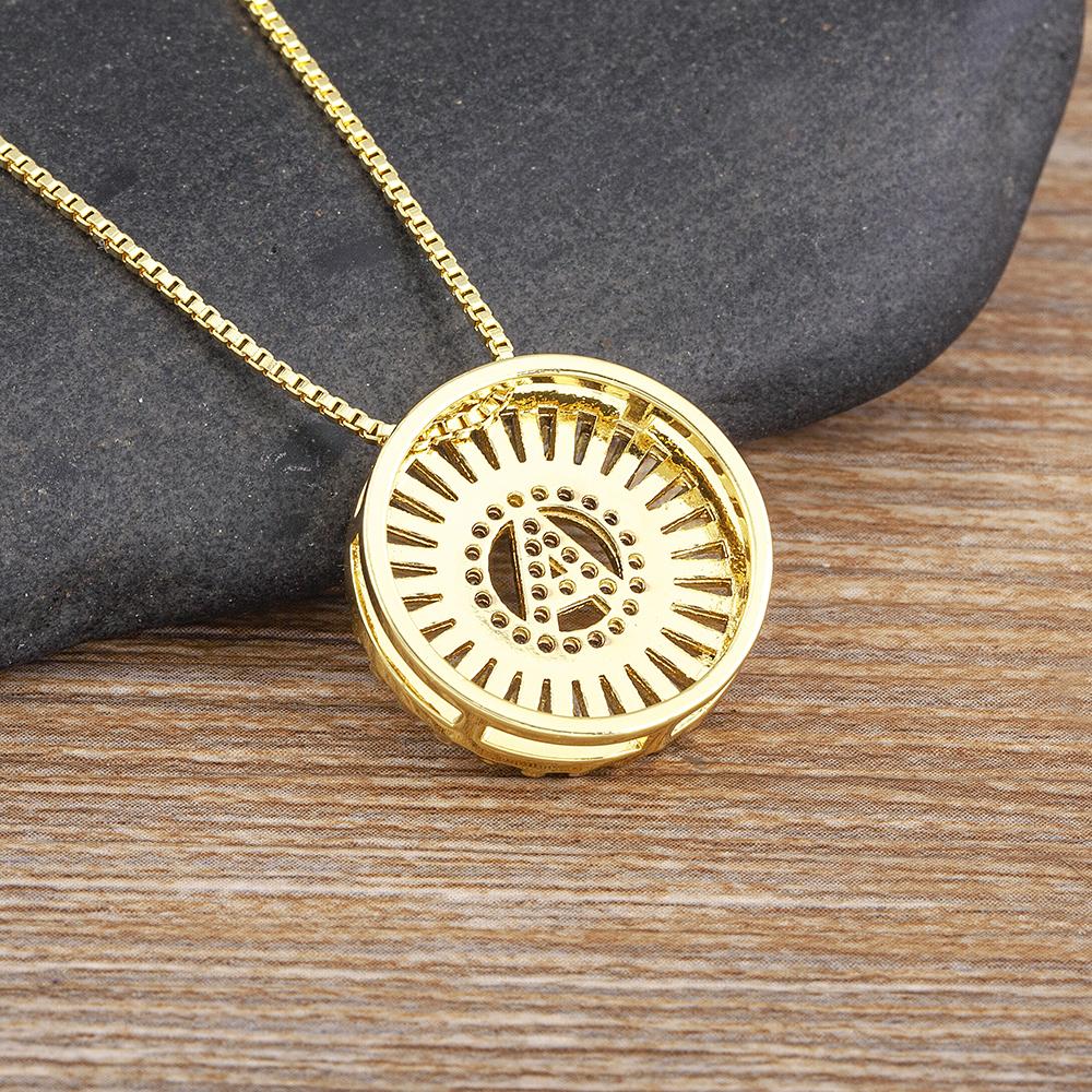 Nidin Name Initials A-Z 26 Zircon Letters Necklace Gold Color Alphabet Clavicle Chain Choker For Women Pendant Collar Jewelry