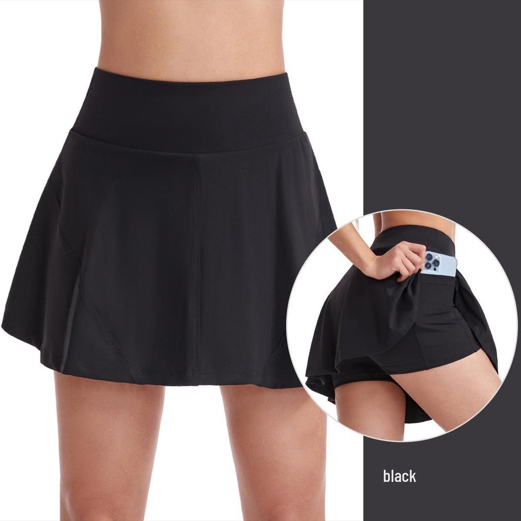 Women's High Waist Pleated Silk Mini Skirt - Perfect for Spring & Summer Sports, Yoga, Running, Fitness, and Tennis.