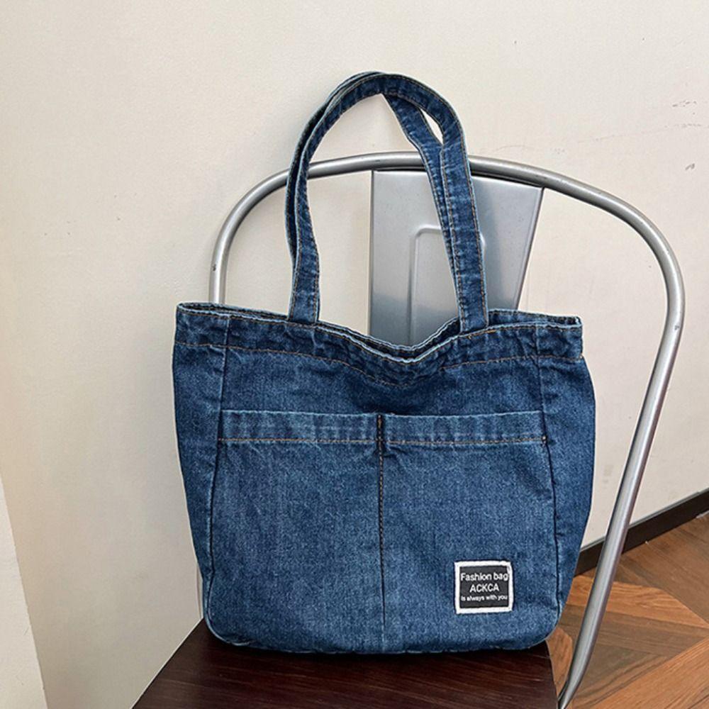 Storage Bag Denim Handbag Oxford Casual Shoulder Bag Vintage Large Capacity Tote Bag  Outdoor