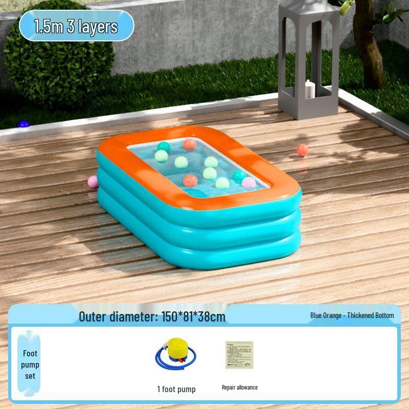 Extra Thick Inflatable Pool for Home Use - Super Large & Durable for Kids, Adults, Babies & Infants
