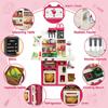 Simulated Kitchen Playset With Lights Sound Spray Steam Kids Pretend Cooking Toy Tableware Sink Set Gift For Boys Girls