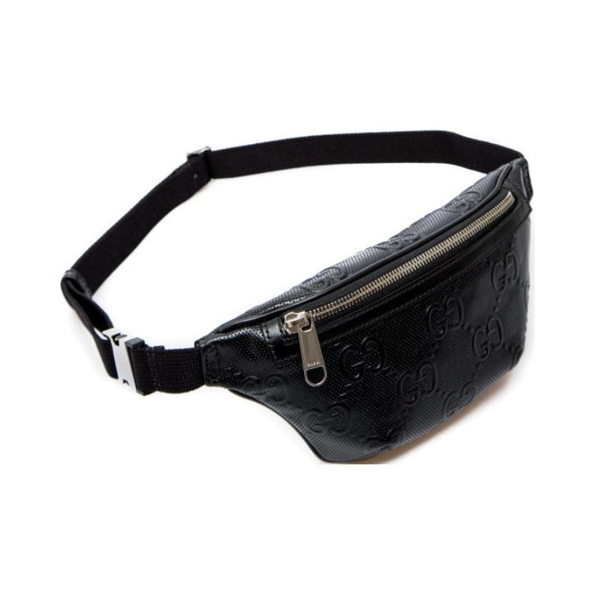 Gucci Borsa a Spalla/Crossbody in Pelle con Logo Monogramma Goffrato Borse Unisex Nero 658582-1W3CN-1000