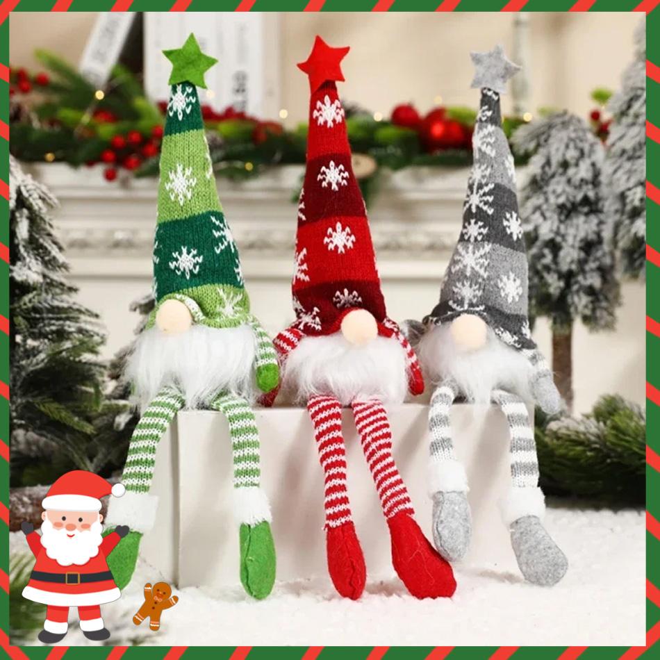 New Christmas Glowing Snowflake Knitted Doll with Battery - Gnome Decor, Atmosphere Lamp, Long-Lasting Power, Kids' Christmas