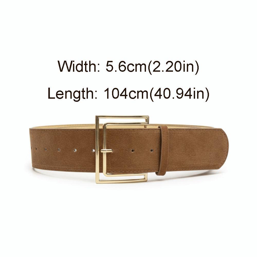 Pin Buckle Suede Leather Belt Versatile Wide Waistband Women Waist Belt  Coat Skirt Decoration