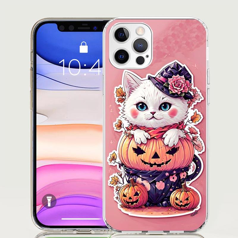 

Kitten Cat Christmas Pumpkin Phone Case for Apple iPhone 17 Air 16 15 Plus 14 + 13 Mini 12 11 Pro Max 7 8 SE 16Max Soft Shell Co iPhone 14 Plus