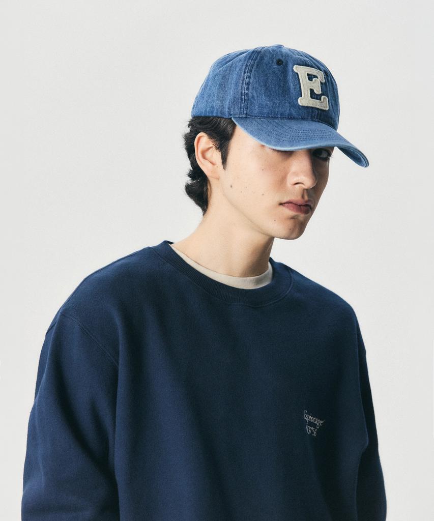 ESPIONAGE Esp Letter Washed Denim Cap Letter E