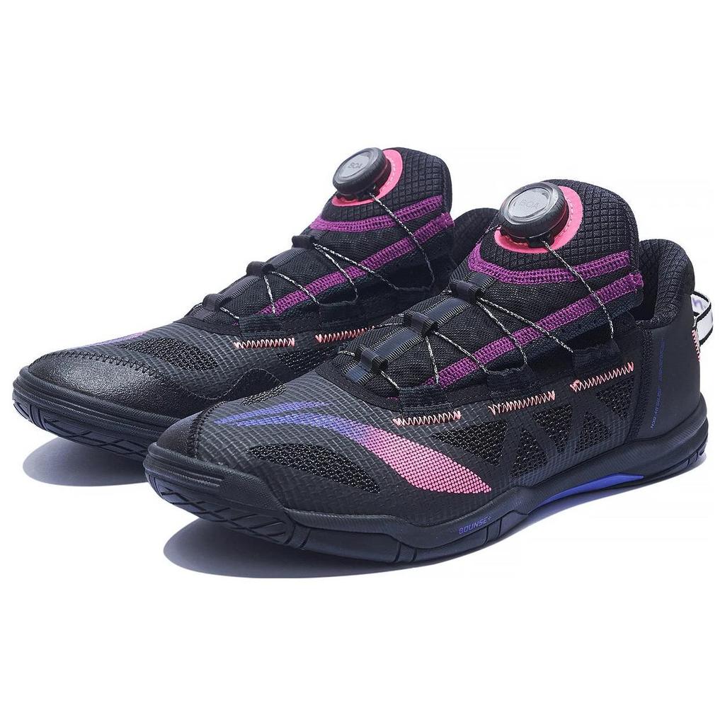 Li Ning Shock Absorbing Wear Resistant Low Top Table Tennis Shoes Unisex Shoes Black APPT003-4