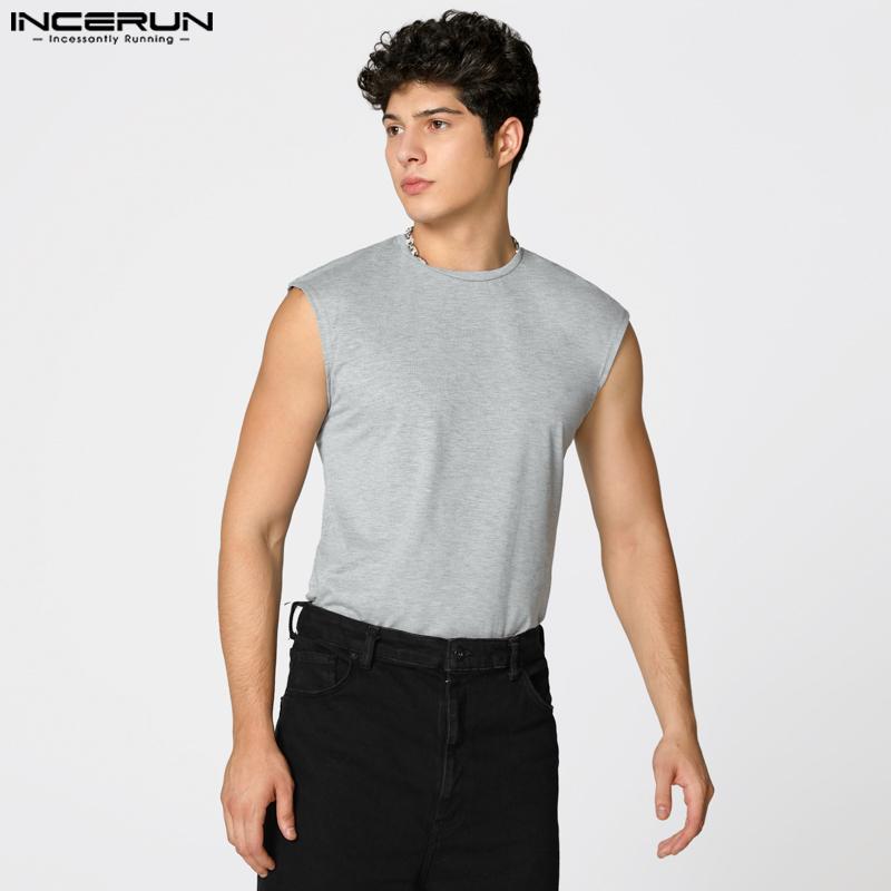 

INCERUN Мужские майки без рукавов с круглым вырезом, повседневные спортивные, для тренажерного зала, облегающие 3XL серый