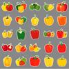 50 Colorful Pepper Graffiti Stickers Personalized Cartoon Vegetable Bell Pepper Gum Decorative Water Cup Mobile Phone Case Stickers