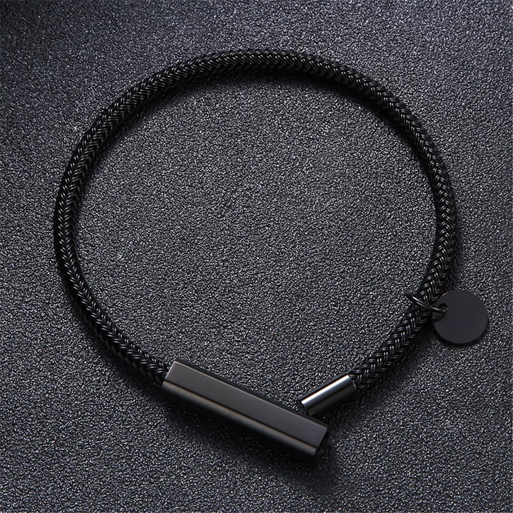 Custom Engrave Text Men Women Jewelry Non-fading Steel Wire Rope Bracelet Customize ID Bracelet Couple Gifts