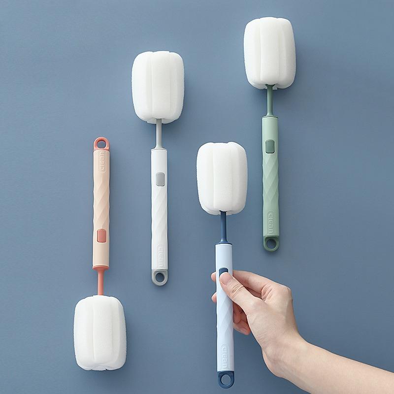 Long Handle Sponge Cup Brush Cleaning Glass Milk Bottle Mug Coffe Tea Cup Bowls Scrubber Washing Clean Brush Kitchen Tool