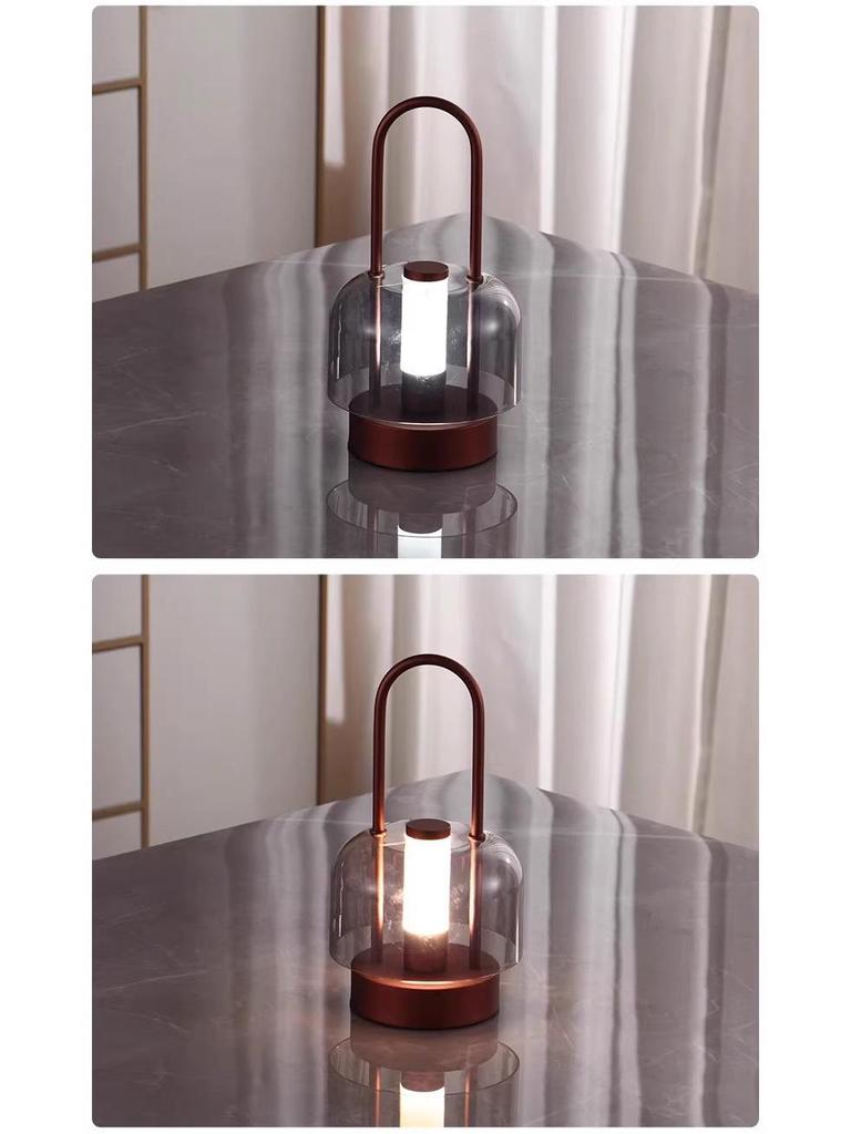 Creative Touch Portable Rechargeable Candlestick Lamp - Three-Color Stepless Dimming Night Light for Camping