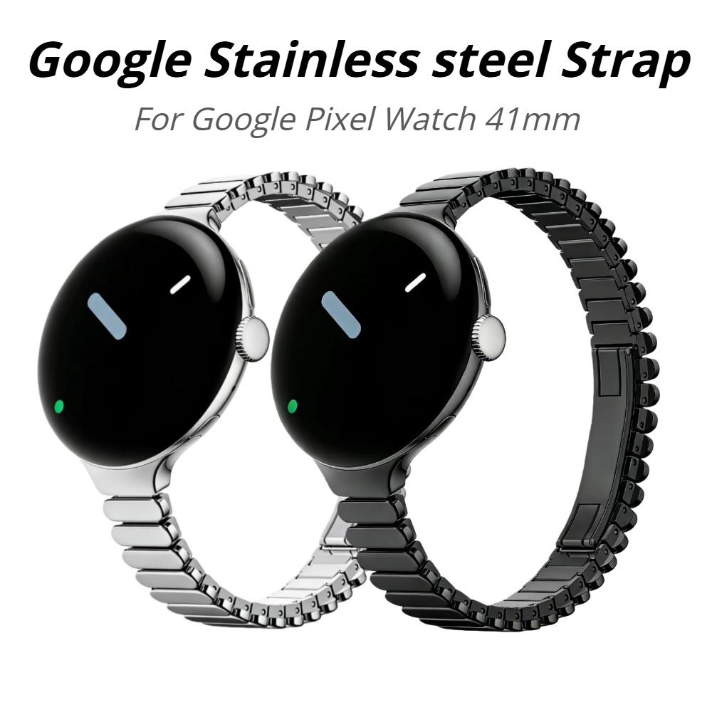 Curea de ceas cu zale ovale pentru Google Pixel Watch 4 41mm Curea de mână din oțel inoxidabil Cataramă fluture pentru Google Pixel3/2/1 Curea de înlocuire pentru brățară