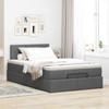 Ottoman Bed with Mattress Dark Grey 120x190 Cm Fabric