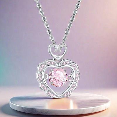 S925 Sterling Silver Heartbeat Heart Necklace for Women - Dynamic Light Luxury Clavicle Chain, Perfect Christmas Gift