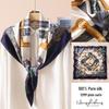 High-Quality Mulberry Silk Crepe Satin Scarf – Large Square, Sun Protection for Spring & Autumn