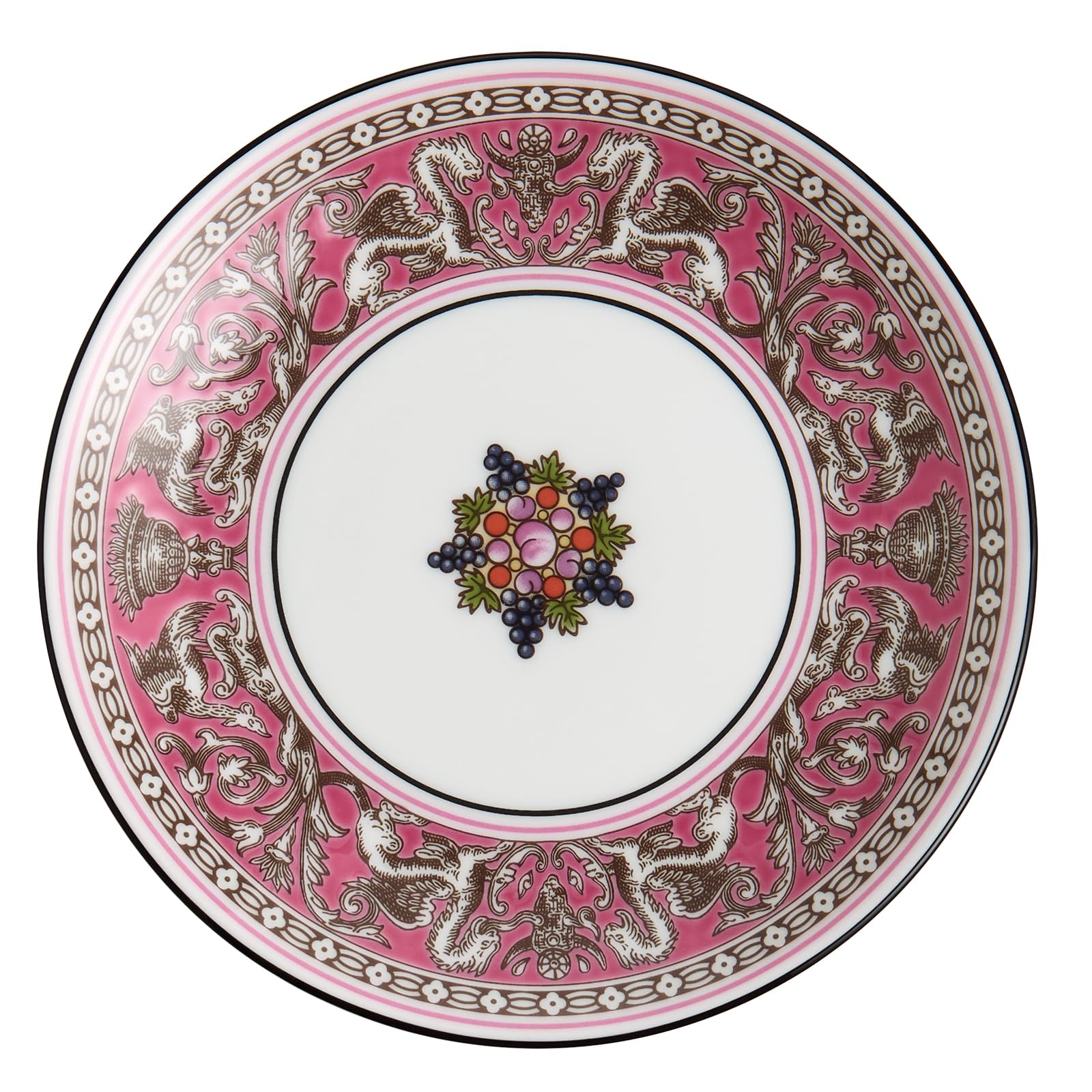 

[Officially Imported] Wedgwood Florentine Fuchsia Petit Tray, Small Plate, Approx. 12cm, Pink, 1076518