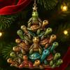 1/2/3Pcs Christmas Pendant Sea Turtle Shape Acrylic Bright Color Hanging Ornament with Lanyard Holiday Decor