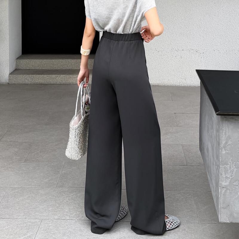Bailuyu Women's Asymmetric Tie-Waist Straight Leg Pants