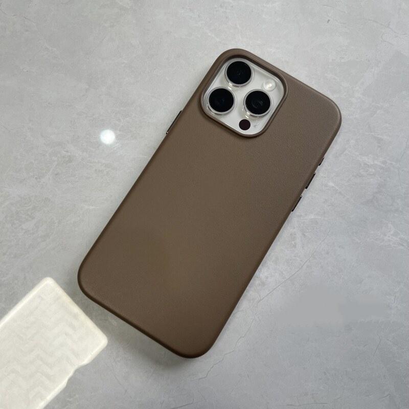 Official 1:1 Leather Case for IPhone15 Pro Max 15 Pro15 Case for Magsafe Wireless Charging with Camera Button Phone Leather Case