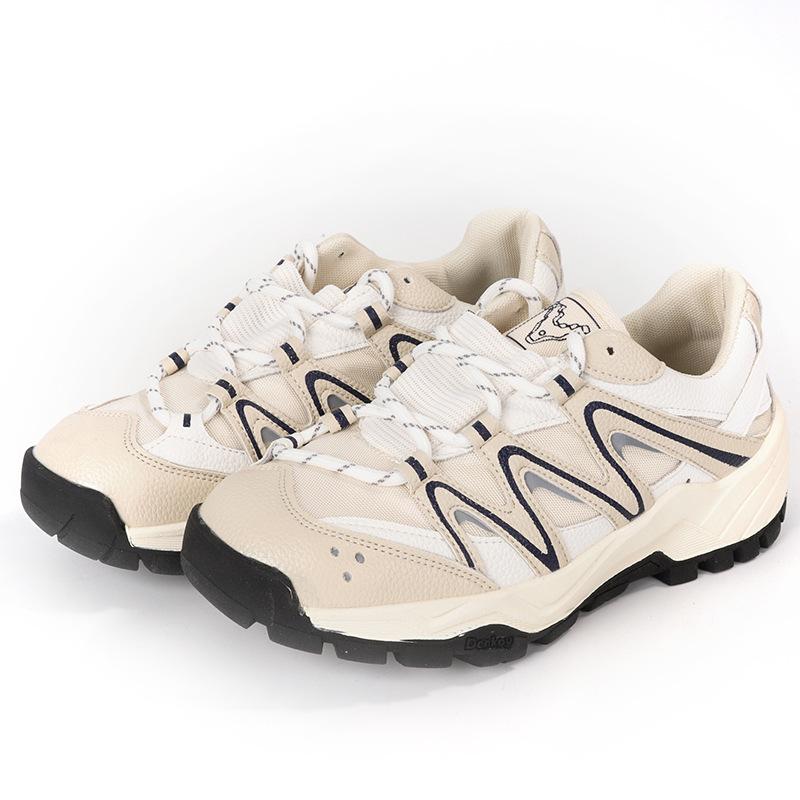 Casual Thick Bottom Elevated Increase Round Head Sneakers 2024 New Fashion Simple All-match Color Matching Women Shoes Spring