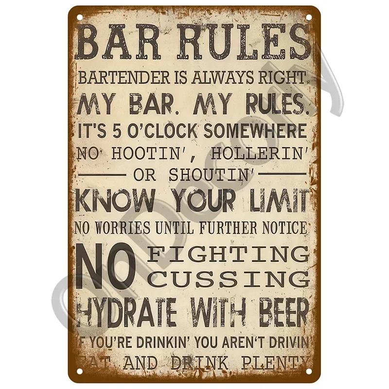 Retro Drink Plaque Art  Beer Wine  Whiskey Decor for Bars  Man Caves