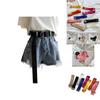Stylish Korean Candy Color Canvas Double Ring Buckle Long Waist Belt For Men And Women