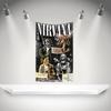 N-Nirvanas Flag Rock Music Band Banner HD Printing Tapestry Exhibition, Music Band Fans, Garage Decor