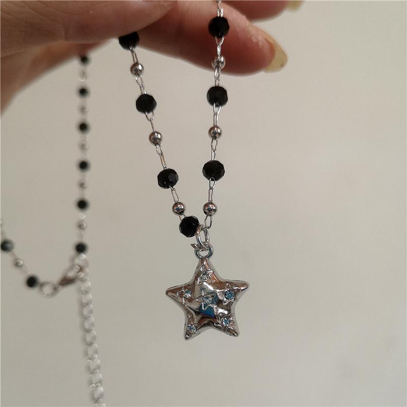 Punk Rock Vintage Star Pendant Chain Necklace For Men Women Charm Hip Hop 90s Y2K Grunge Goth Aesthetic Trendy EMO Accessories
